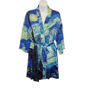 Van Gogh Robe Starry Night Womens Size Large Kimono Exhibit Exclusive NEW